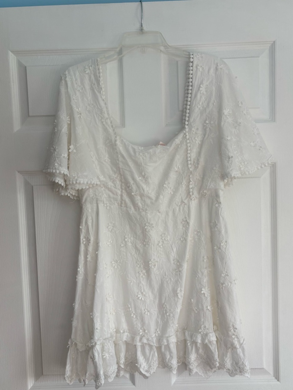 Showpo White Embroidered Lace Mini Dress